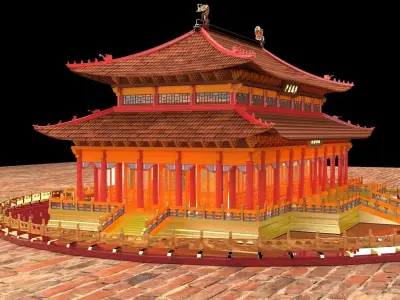 Chinese ancient house  3D model 14