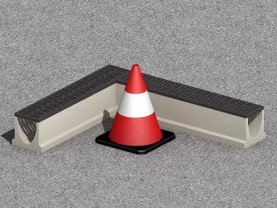 Traffic Cone 50 cm Road Construction Pylon Low Poly PBR 3D model