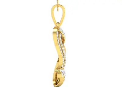 letter s diamond earring pendent set 3D print model