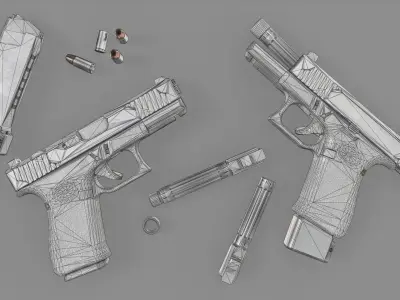 TRIARC Systems Glock 19 9mm Handgun Low-poly 3D model