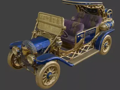 Ancient Egyptian Pharaoh Brass Era Car 3D Model Low-poly 3D model
