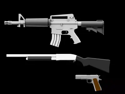 Low Poly Firearms Pack Free low-poly 3D model