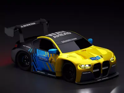 GT3 M4 Racecar Low-poly 3D model