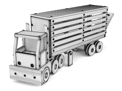 Wooden toy truck 25 3D model