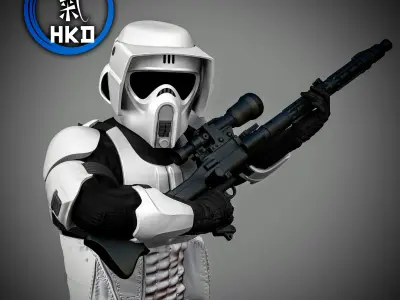 Biker Scout Trooper Fanart - Star Wars 3D print model
