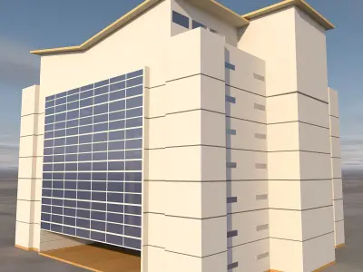 8-Storey Office Block 3D Model Low-poly 3D model