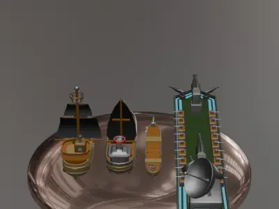lowpoly ship Low-poly 3D model