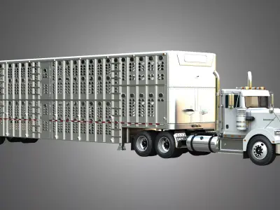 Marmon  Truck - Day Cab Truck with Silverstar Trailer 3D Model Pack