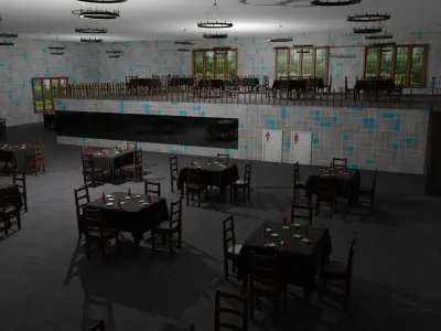 Restaurant  Low-poly 3D model get