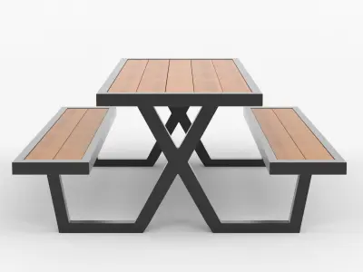 Coffee Table with Iron Legs Free 3D model