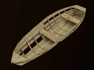 Boat crushed Low-poly 3D model