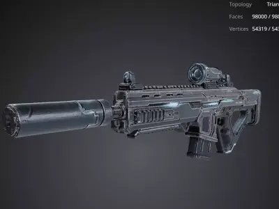 Futuristic Realistic Gun 3D model