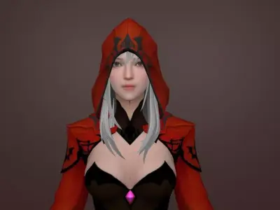 skull hood girl 3D model