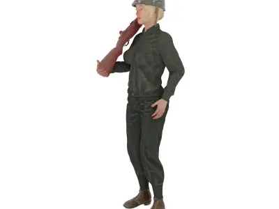 Female American Soldier 3D print model