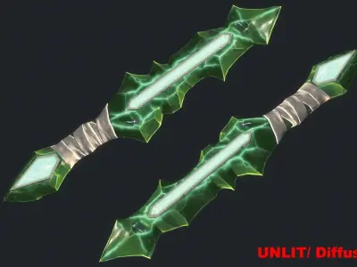 Fantasy Stylish- Dagger of Crystal Low-poly 3D model