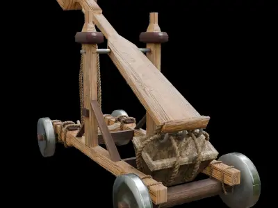 catapult medieval Free low-poly 3D model
