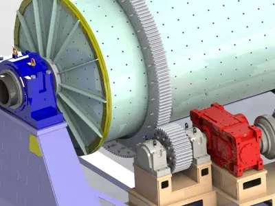 2200 X 5000 BALL MILL 3D model