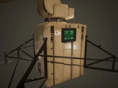 Animated Military Radar Low-poly 3D model