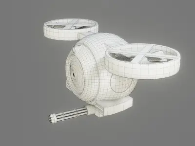 Sci-Fi Drone - Low Poly - Game Ready - PBR Low-poly 3D model buy