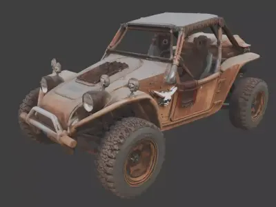 Wasteland Raider Nomad Buggy 3d Low-poly 3D model