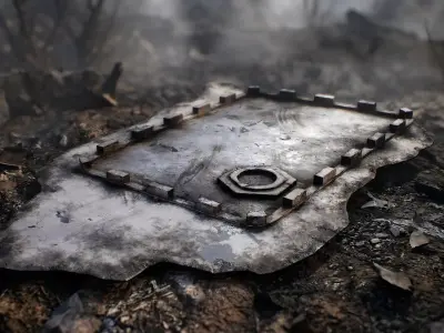 The torn-off fuel hatch of the Shahed drone Low-poly 3D model