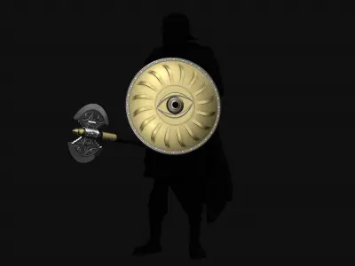 Shield and axe eye vengeance 3D model