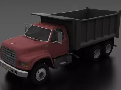 F-Series FT-900 Dump Truck Tandem Axle 1995 Low-poly 3D model