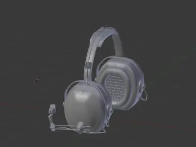 Aircraft Radio Headset Low-poly 3D model
