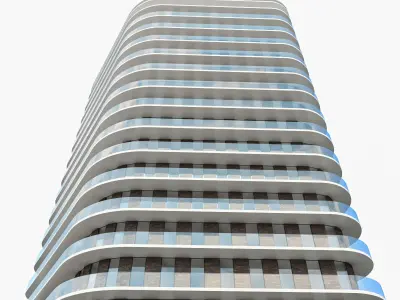 Residential Tower 01 Low-poly 3D model