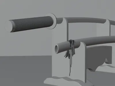 Samurai Katana Sword 3D Model Low-poly 3D model