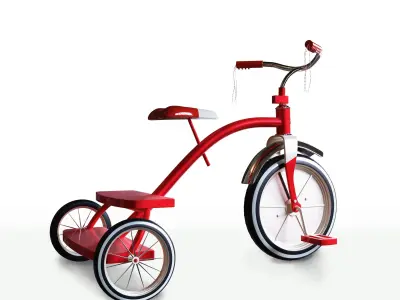 Red Tricycle Bike 3D Model 3D model