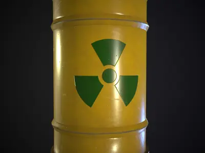 Radiation metal drum  Low-poly 3D model