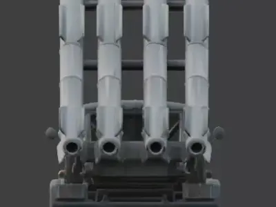 WWII Rocket Launcher  3D Model Low-poly 3D model
