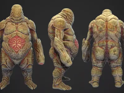 Alien Gunner Horror - 3D character enemy npc lowpoly game ready Low-poly 3D model