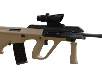Steyr AUG A3 with ACOG scope 3D model