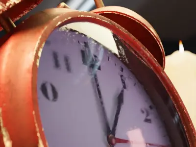 Classic vintage alarm clock Low-poly 3D model