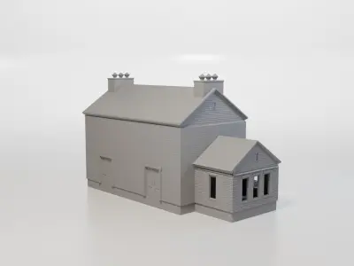 Model Railway - HO Scale - Brick Roadside Pub - 4 Variations 3D print model