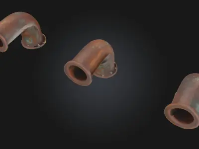 Rusty Pipe Trio Aged Industrial Pipe Set  3D model
