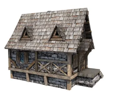 Medieval Building 14 Blacksmith Forge Low-poly 3D model