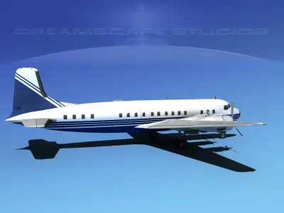 Douglas DC-7B Corporate 5 3D model