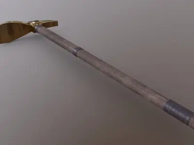 Hoe - Gold Low-poly 3D model