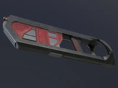 Low poly and High poly gun-JD8920H1 Low-poly 3D model