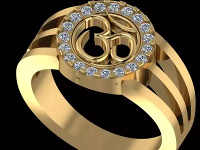 Om Gold ring 3D print model