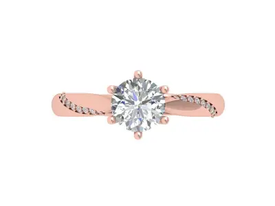 Round Stone Wedding Ring  3D print model