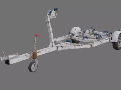 Boat Trailer 1B Low-poly 3D model