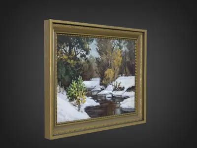 River  Oil Painting 3D model Low-poly 3D model