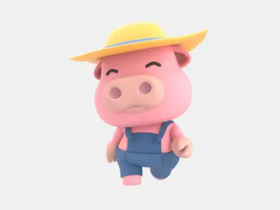 Cute Pig 3D Illustration 3D model order