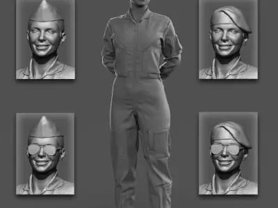 Female Pilot 3D print model