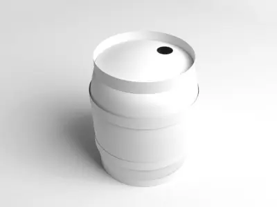 Barrel Wooden 1 Gallons 3D model