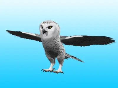 Snowy White Owl Rig 3D model